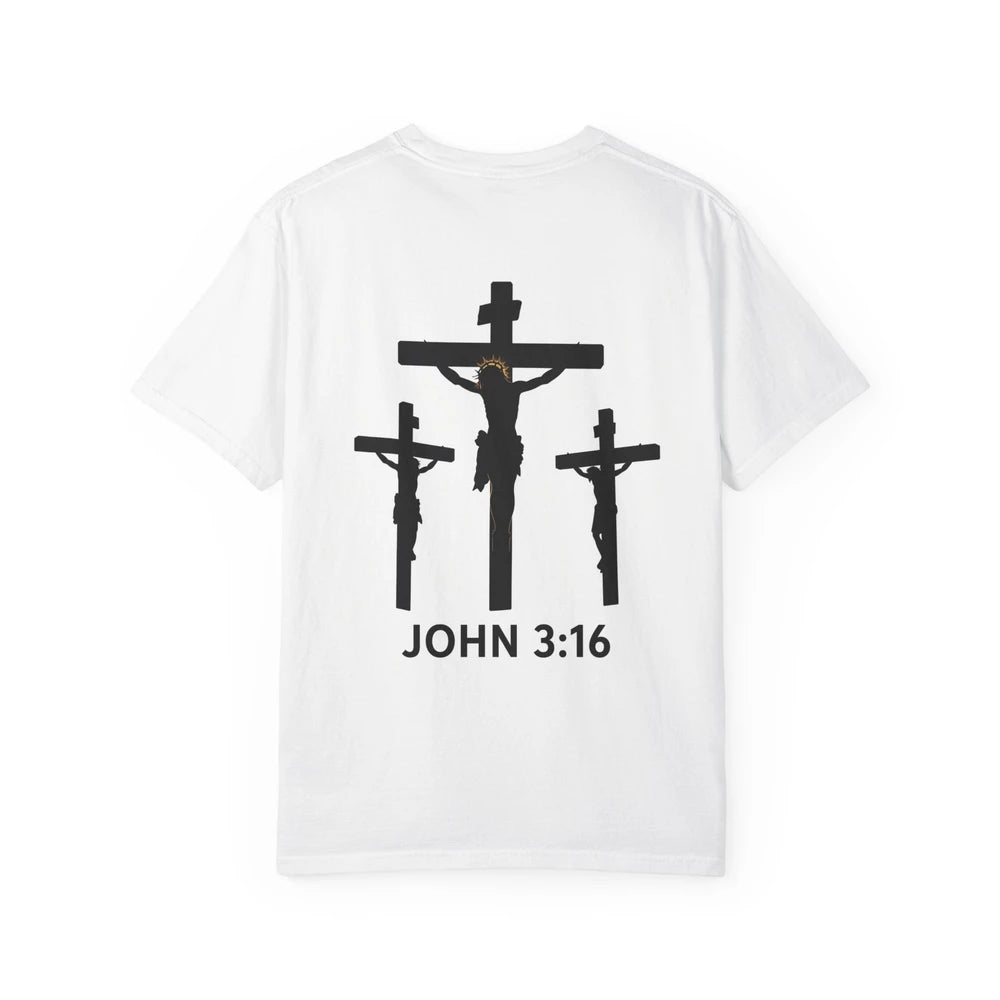 John 3:16 Crucifixion T-Shirt — Christian Cross Faith Tee