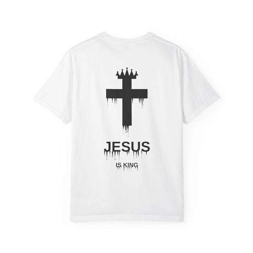 Christian Cross T‑Shirt — 'Jesus is King' Graphic Tee with Crown & Thorn Design