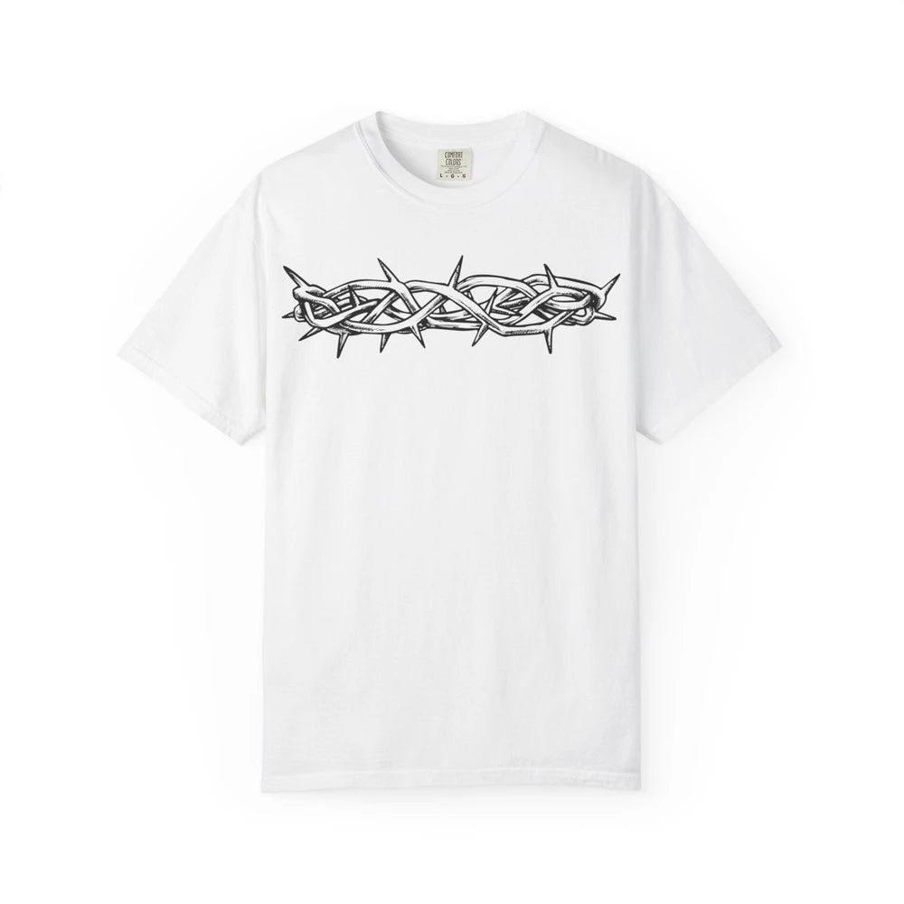 Christian Cross T‑Shirt — 'Jesus is King' Graphic Tee with Crown & Thorn Design